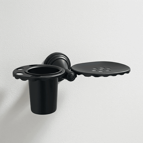Pyramid : Soap Dish + Tu.Holder Black